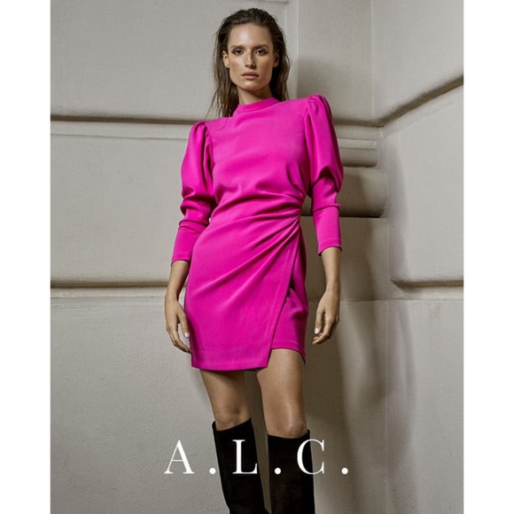Alc Jane Shocking Pink Dress Sz6 